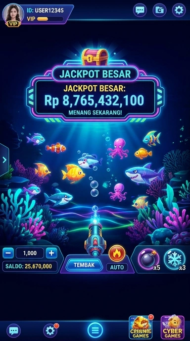 Tampilan halaman utama aplikasi aakasino.